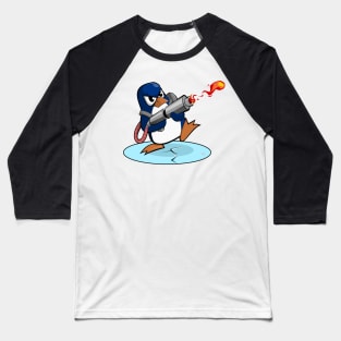 Flamethrower Penguin Baseball T-Shirt